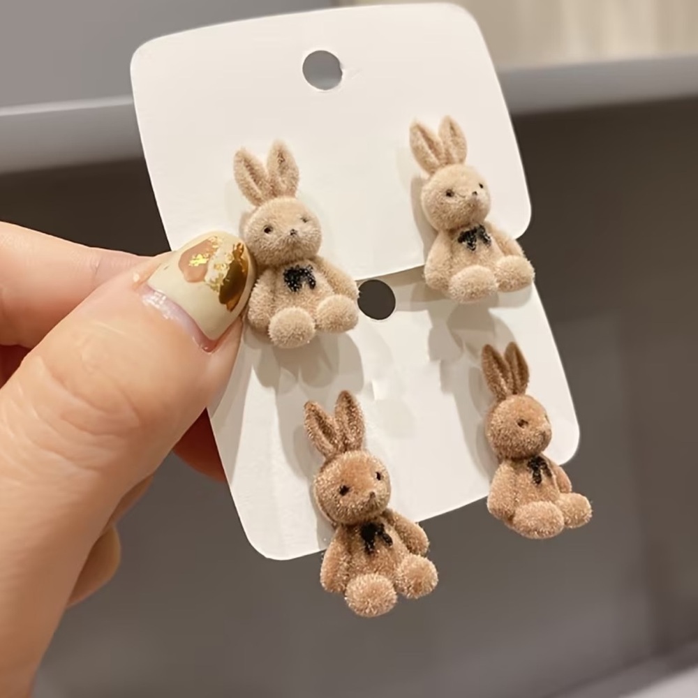 NEW! Cute Light Brown Bunny Earrings. Retro Bunny earrings 🐇 A3-117 - Picture 4 of 5